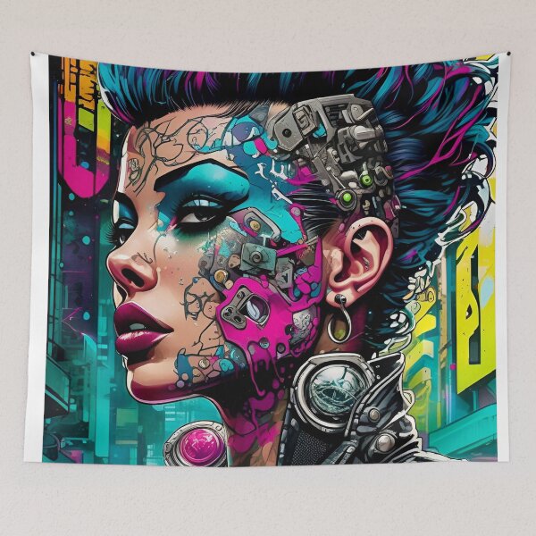 Item preview, Cyberpunk Girl Pop Art 2 - Sci Fi Art concept designed and sold by Delerat7.