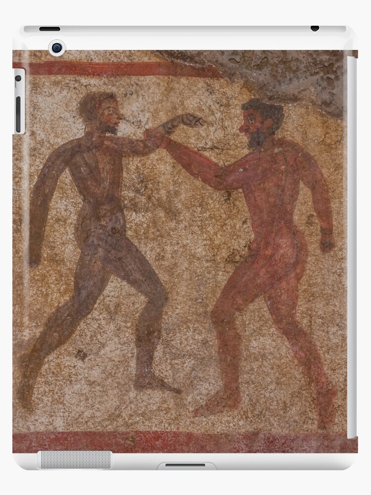 Ancient Greek Wall Art From The Ruins Of Paestum Italy Ipad Case Skin By Jonshore Redbubble