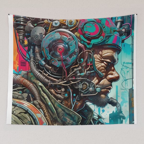 Item preview, Cyberpunk Net Runner Pop Art - Sci Fi Art concept designed and sold by Delerat7.
