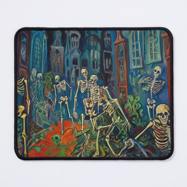 Item preview, Court of Skeletons Day of the Dead expressionist art painting designed and sold by Vintage Designs +.
