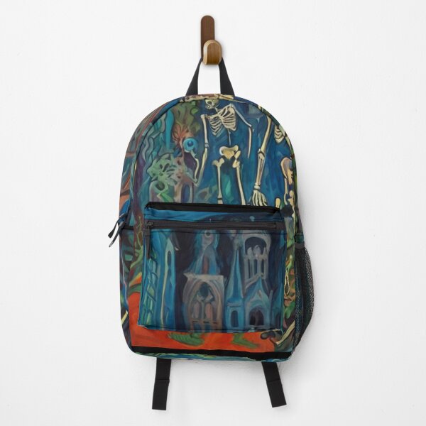 Item preview, Court of Skeletons Day of the Dead expressionist art painting designed and sold by Vintage Designs +.