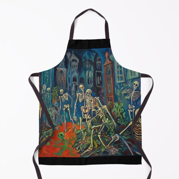 Item preview,  Court of Skeletons Day of the Dead expressionist art painting designed and sold by Vintage Designs +.