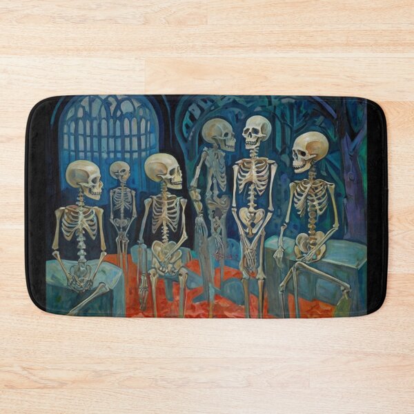 Item preview, Court of Skeletons Day of the Dead expressionist art painting designed and sold by Vintage Designs +.