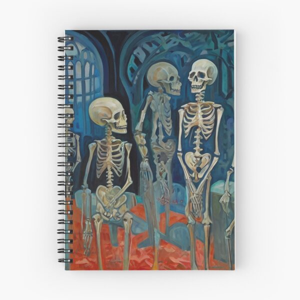 Item preview, Court of Skeletons Day of the Dead expressionist art painting designed and sold by Vintage Designs +.