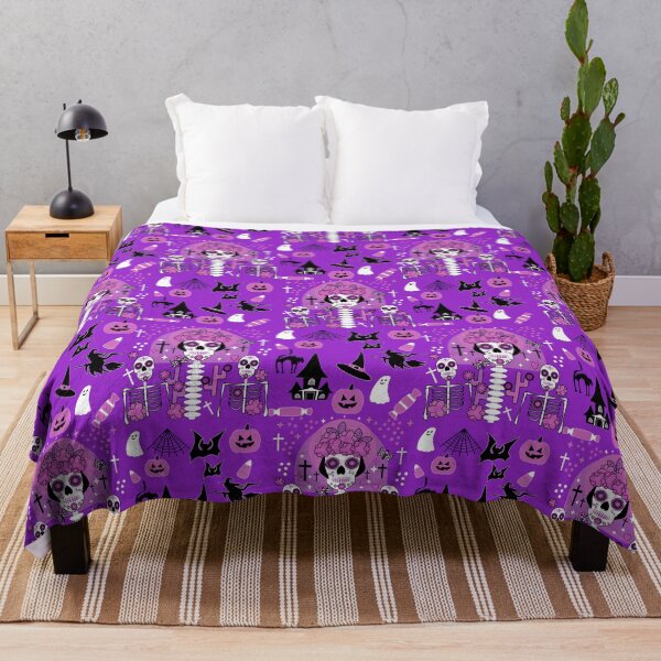 Item preview, Living My Best Afterlife! The Halloween and Death Mix Party on Violet Background designed and sold by IraNiva.