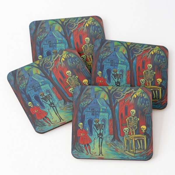 Item preview, Downtown where the ghouls hang out expressionist art painting designed and sold by Vintage Designs +.