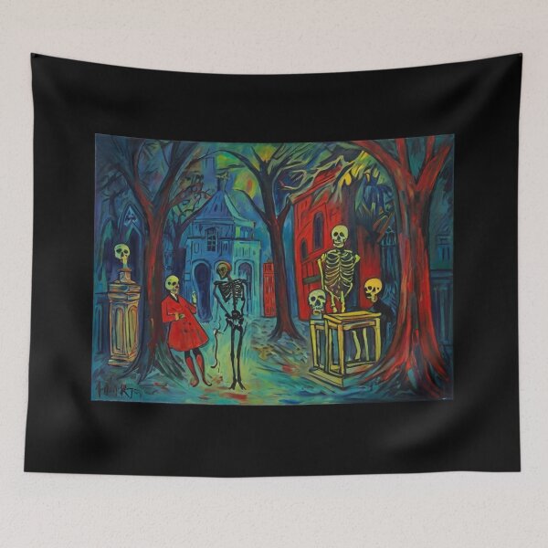 Item preview, Downtown where the ghouls hang out expressionist art painting designed and sold by Vintage Designs +.