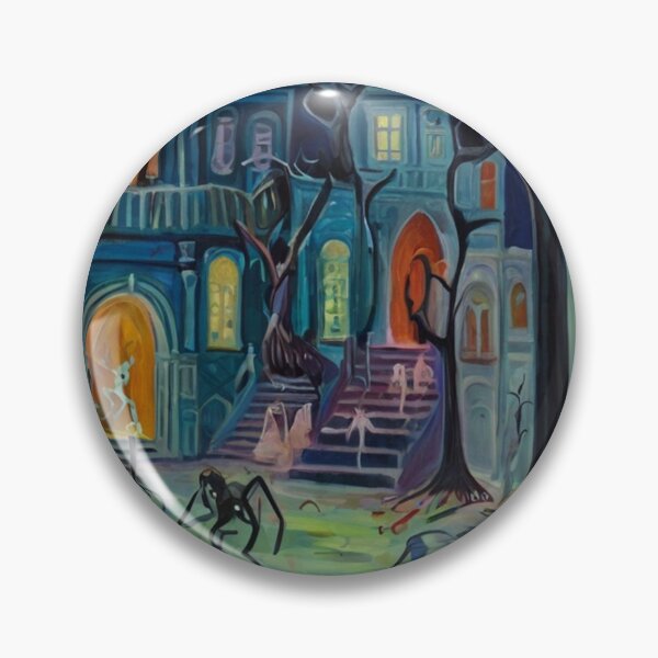 Item preview,  Downtown where the ghouls hang out expressionist art painting designed and sold by Vintage Designs +.