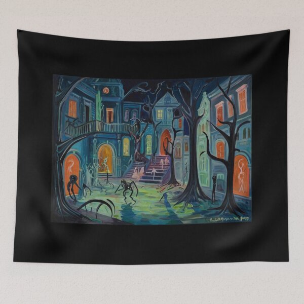 Item preview,  Downtown where the ghouls hang out expressionist art painting designed and sold by Vintage Designs +.