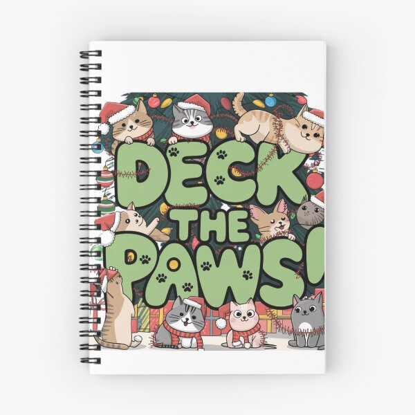 Item preview, cats and dogs, all wearing tiny Santa hats and tangled in Christmas lights. deck the paws designed and sold by NERO gOVEDI.