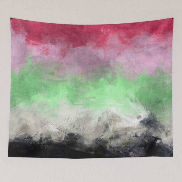 Item preview, Funky Grungy Eclectic Abstract Digital Recipromantic Pride Flag designed and sold by Chaos Queery.