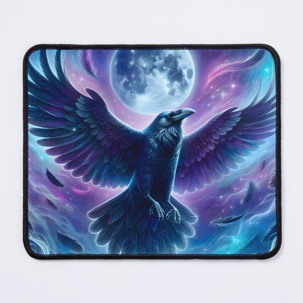 Item preview, Raven Spirit Animal Full Moon Colorful Celestial Sky designed and sold by Itaya Art.