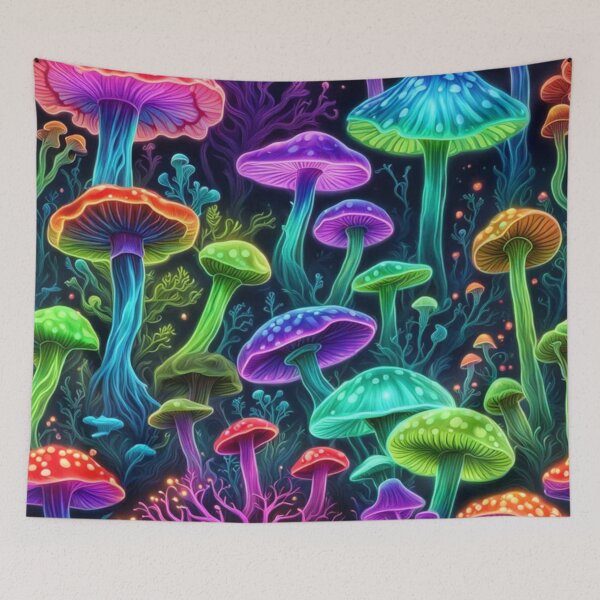 Item preview, Fluorescent Mushrooms  designed and sold by Junipurr’s Corner .