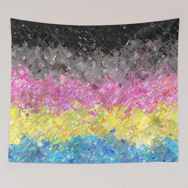 Item preview, Trippy Squiggly Funky Groovy Psychedelic Digital Abstract Polygender Pride Flag designed and sold by Chaos Queery.