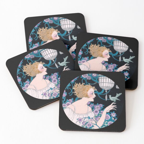 Item preview, Art Nouveau Woman with Bird designed and sold by historicimage.