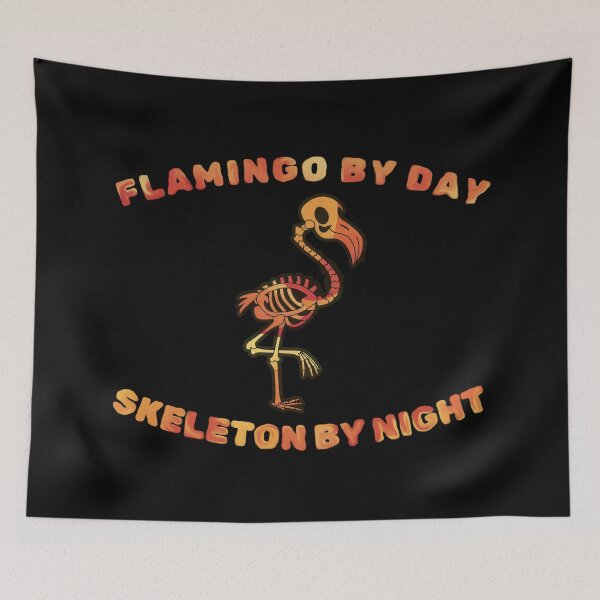 Item preview, Flamingo by Day Skeleton by Night – Humorous Flamingo Skeleton designed and sold by FallenStarArt.