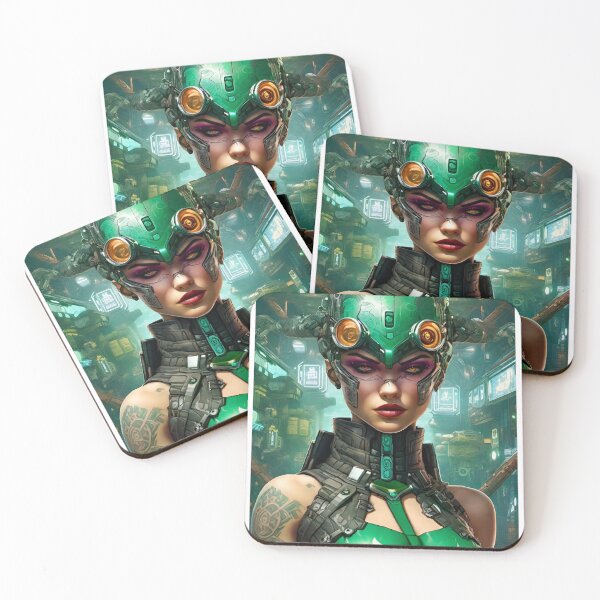 Item preview, Cyberpunk Edgerunner in Green - Sci Fi Art concept designed and sold by Delerat7.