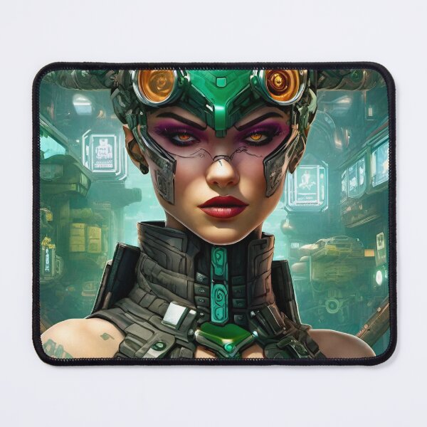 Item preview, Cyberpunk Edgerunner in Green - Sci Fi Art concept designed and sold by Delerat7.