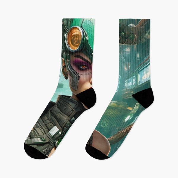 Item preview, Cyberpunk Edgerunner in Green - Sci Fi Art concept designed and sold by Delerat7.