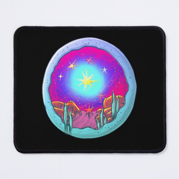 Item preview, Blue Pink Mushroom Psychedelic Planet Space Pizza designed and sold by blugost.