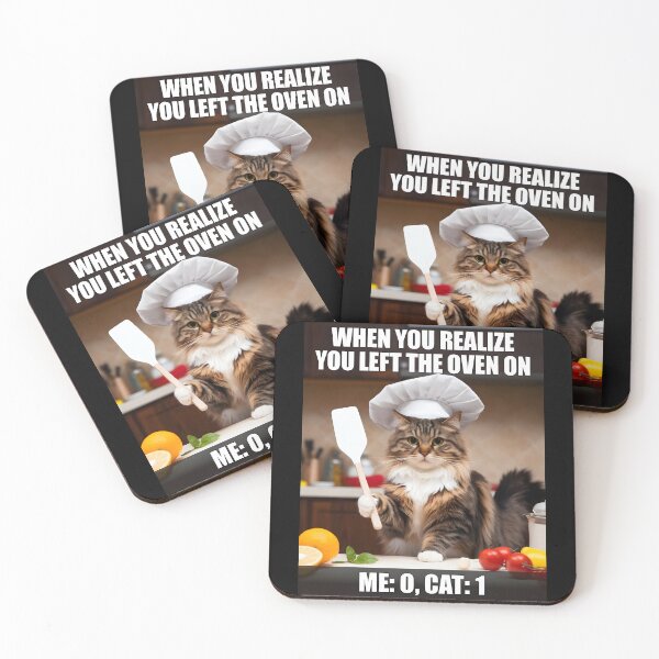 Item preview, Funny Cat Chef Meme Left the Oven On designed and sold by Quirky Shirts.