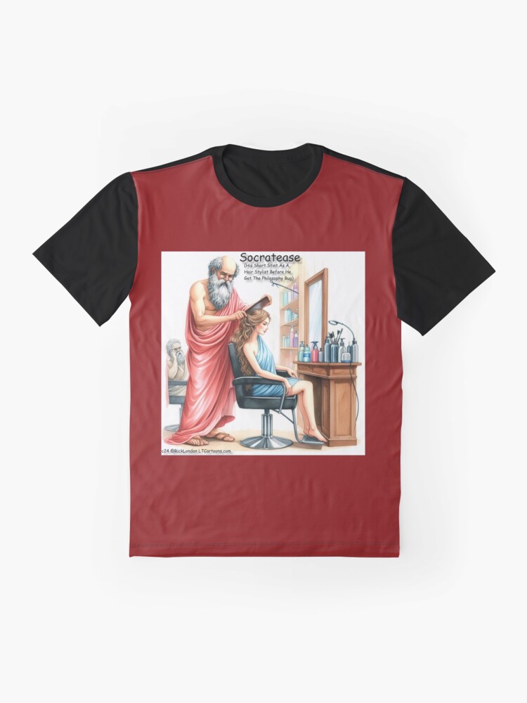 Thumbnail 4 of 5, Graphic T-Shirt, Socratease: From Hair Stylist To Philosopher designed and sold by ltcartoons.