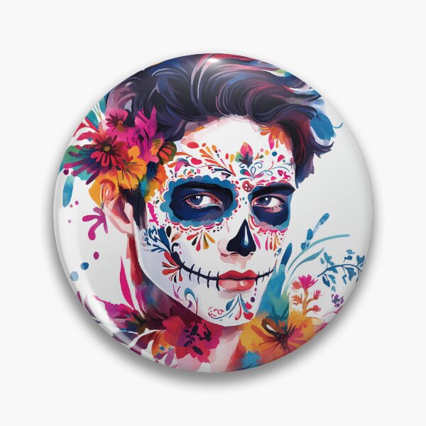 Item preview, Dark beauty and mystery captured in a Day of the Dead skull with floral accents designed and sold by natalidesign.