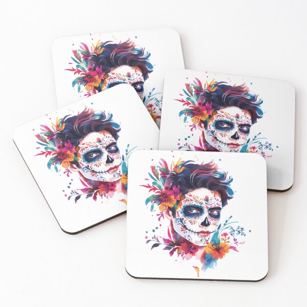 Item preview, Dark beauty and mystery captured in a Day of the Dead skull with floral accents designed and sold by natalidesign.