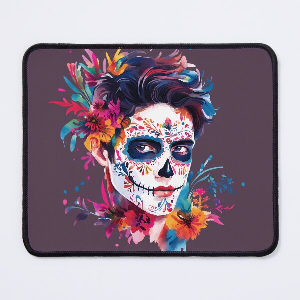 Item preview, Dark beauty and mystery captured in a Day of the Dead skull with floral accents designed and sold by natalidesign.