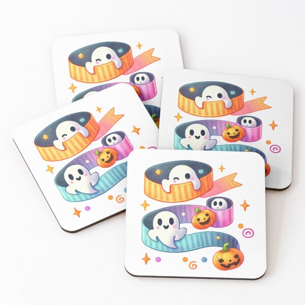 Item preview, Fun Colorful Ribbon Cute Halloween Ghosts and Pumpkin designed and sold by baebrand-art.