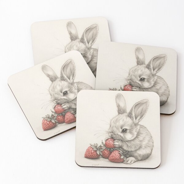 Item preview, Black and white Rabbit pencil drawing designed and sold by Pencil-Art.