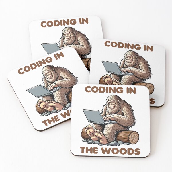Item preview, Bigfoot with a laptop - Coding in Woods designed and sold by MaateoDesign.