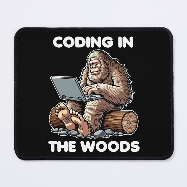 Item preview, Bigfoot with a laptop - Coding in Woods designed and sold by MaateoDesign.