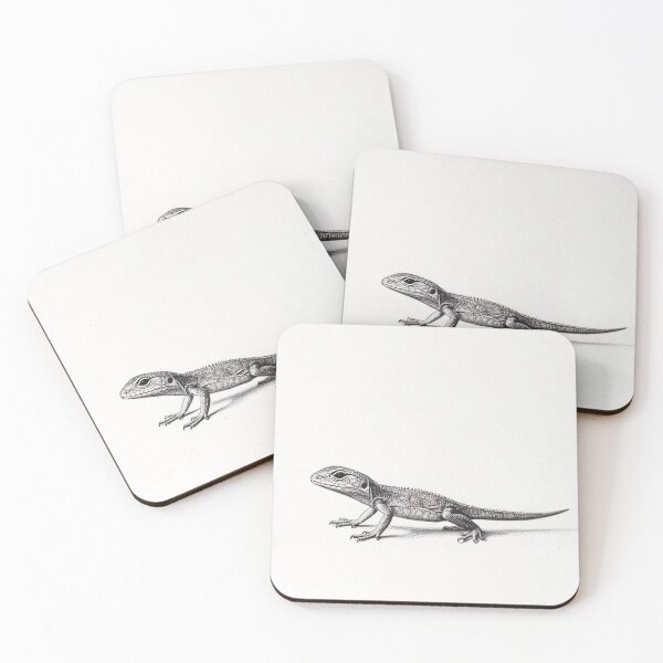 Item preview, Black and white Lizard pencil drawing designed and sold by Pencil-Art.