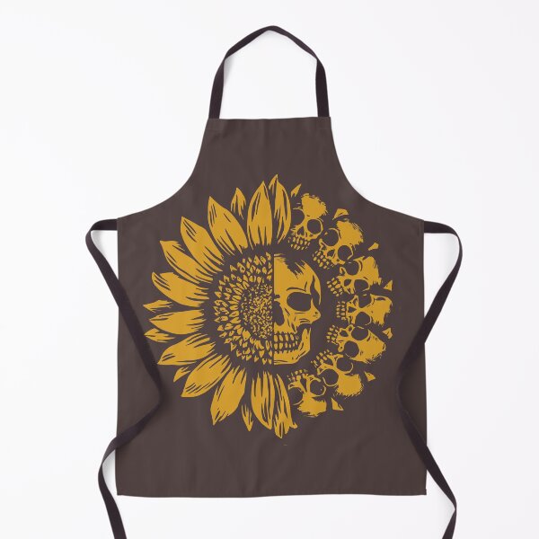 Item preview, Skullflower design of a series of skulls crossed with a glorious lino cut yellow sunflower designed and sold by ReFreshU Shop Designs.