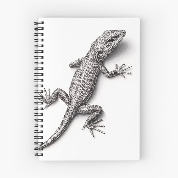 Item preview, Black and white Lizard pencil drawing designed and sold by Pencil-Art.