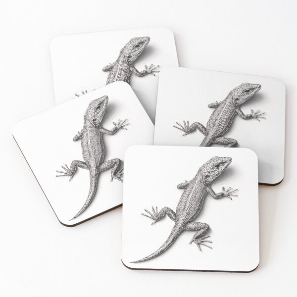 Item preview, Black and white Lizard pencil drawing designed and sold by Pencil-Art.