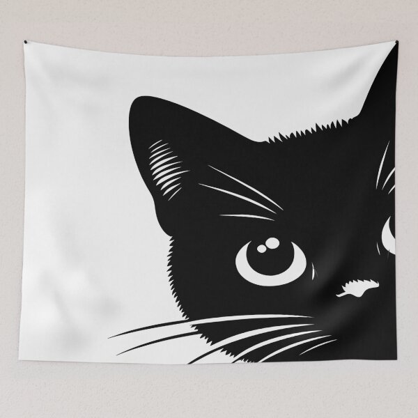 Item preview, Peeking Black Cat designed and sold by Jeallan Designs.