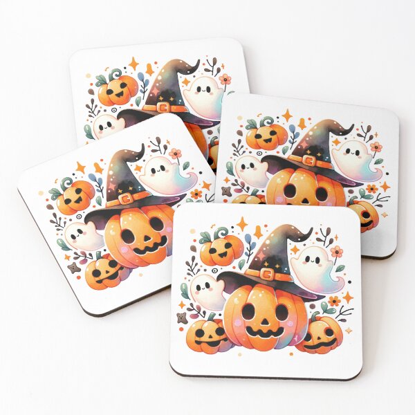Item preview, Cute Halloween Pumpkins Witch Hat Ghosts designed and sold by baebrand-art.