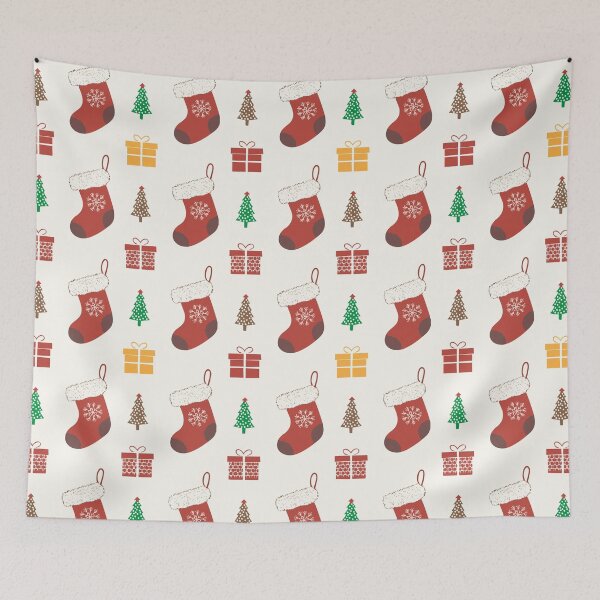 Item preview, Retro Christmas Stockings Pattern designed and sold by ArtFactoryAI.