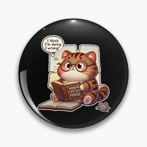 Item preview, Funny Cartoon Cat Learning How to Catch a Mouse | Humorous Artwork designed and sold by Witsprings.
