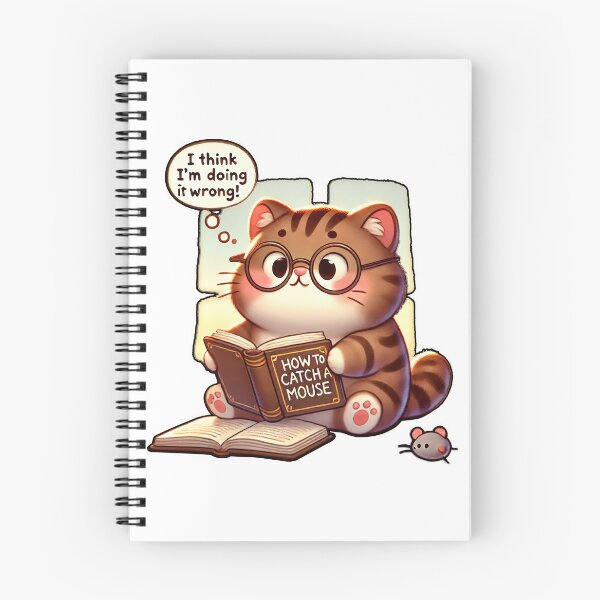 Item preview, Funny Cartoon Cat Learning How to Catch a Mouse | Humorous Artwork designed and sold by Witsprings.