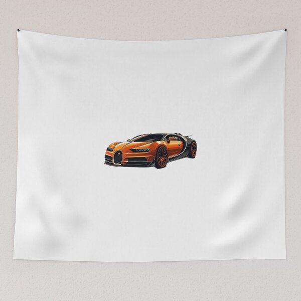 Item preview, Orange Bugatti Drawing Art designed and sold by GeneralDaily.