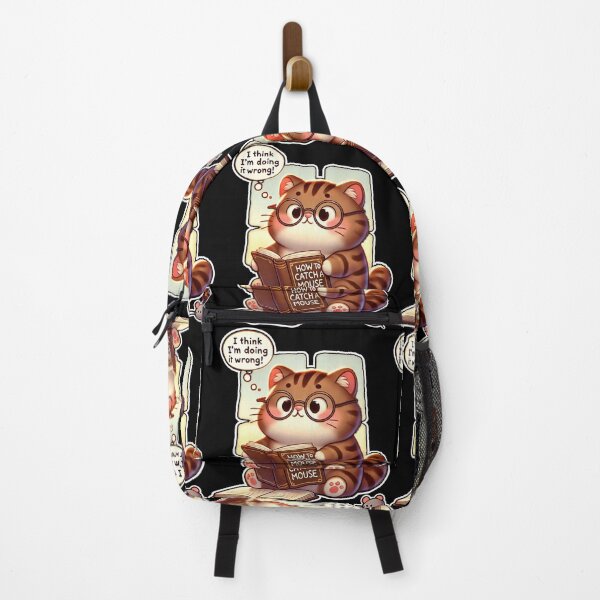 Item preview, Funny Cartoon Cat Learning How to Catch a Mouse | Humorous Artwork designed and sold by Witsprings.