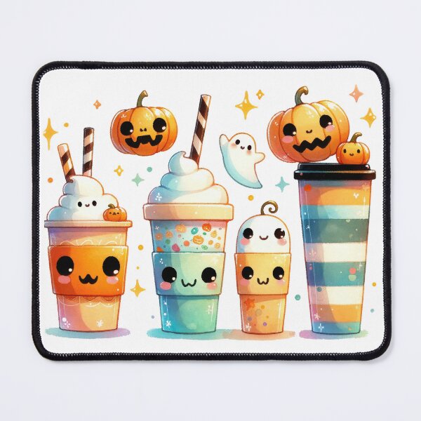 Item preview, Cute Halloween Kawaii Coffee Latte Gosts and Pumpkins designed and sold by baebrand-art.