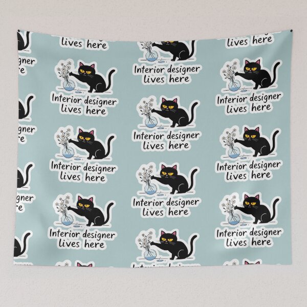 Item preview, Interior Design Cat designed and sold by elgatonocturno.