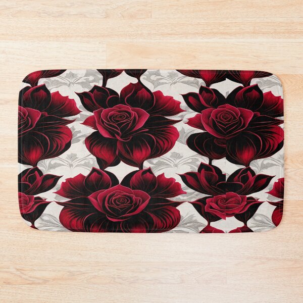 Item preview, FLORAL AND TROPICAL PATTERN O38 - Gift items and personal use / Flowers, Gothic, Petals, Crimson, Onyx, Roses, Garnet, Ornamented, Vector, Art designed and sold by LumDesignArt.