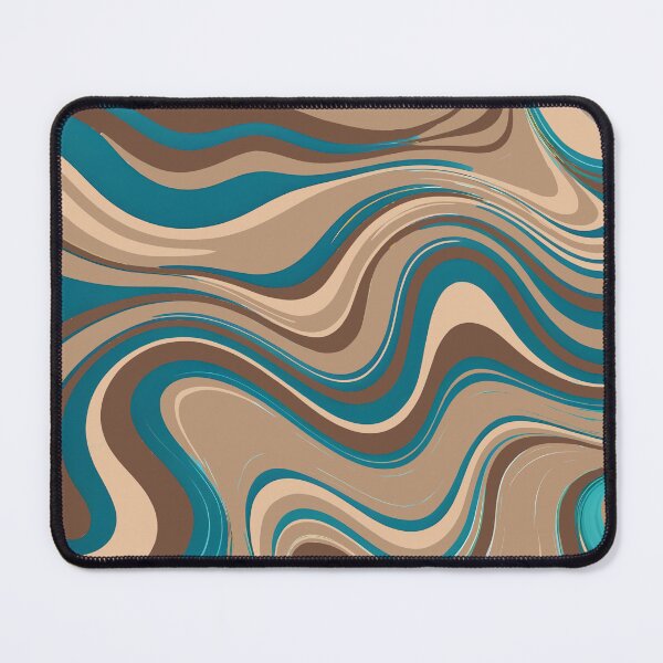 Item preview, Beige and Blue Retro Liquid Swirls Modern Abstract Art Swirly Pattern designed and sold by Beachy.