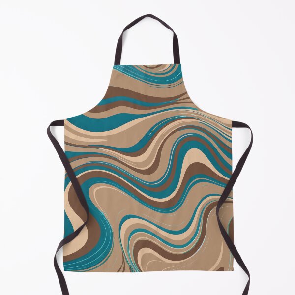 Item preview, Beige and Blue Retro Liquid Swirls Modern Abstract Art Swirly Pattern designed and sold by Beachy.