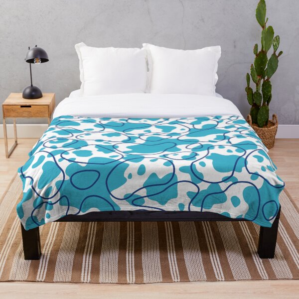 Item preview, Estampado abstracto de vaca en color azul designed and sold by TerzichCreative.